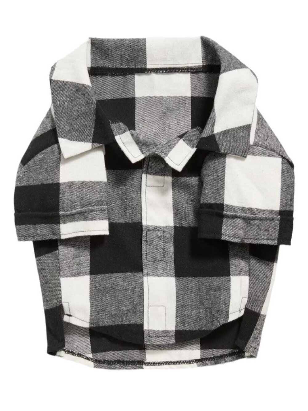 Dog Shirt Black and White Plaid Flannel Cute Costume Warm Cover Large JJ3412